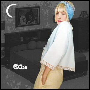 Vintage Bed Jacket, Deadstock NWT Baby Blue, UNUSED with Original Tags